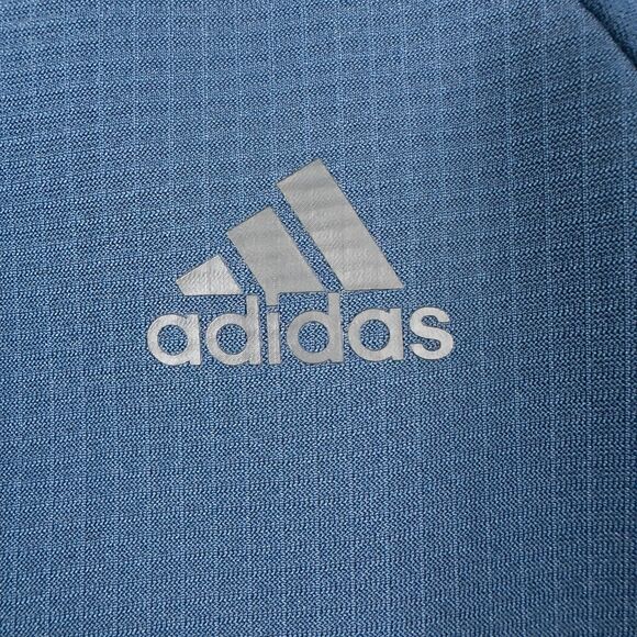 Adidas 3 Stripes Track Jacket Mens Large Blue Black Ripstop Grid Fleece DH9089 - Picture 6 of 16